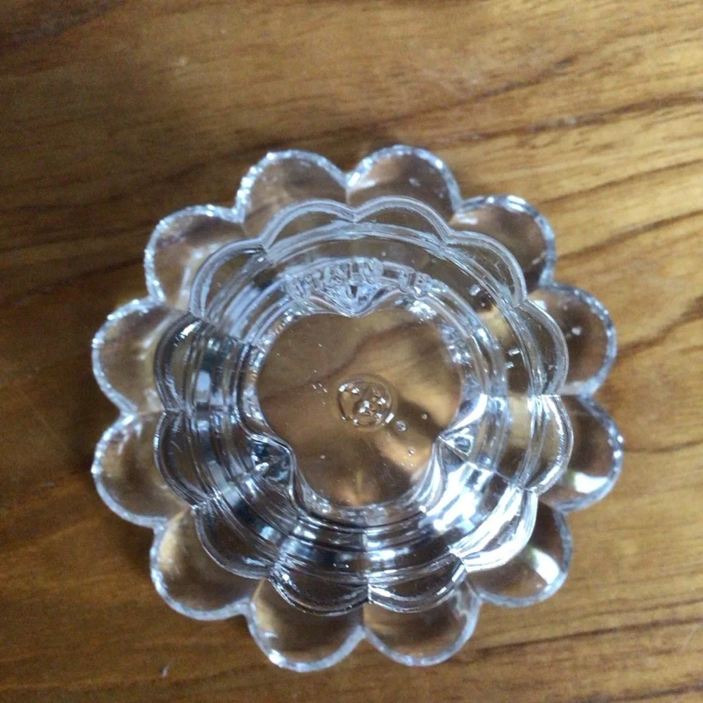 Vintage Borgonovo Queen Clear Glass Candle Holders